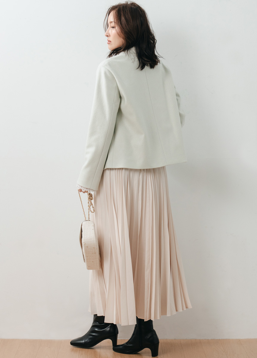 壓縮羊毛翻領外套              